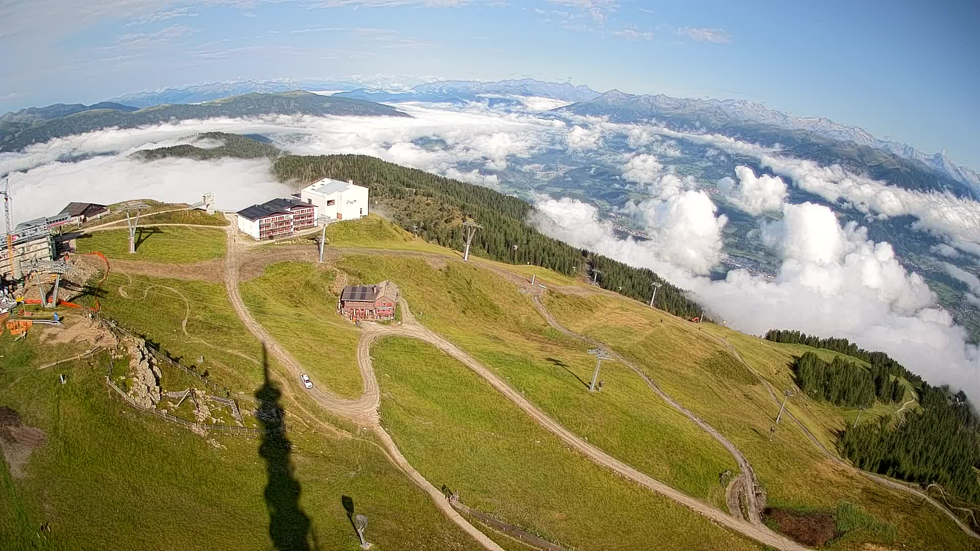Skigebiet Kronplatz Gipfel | Blick auf Bruneck