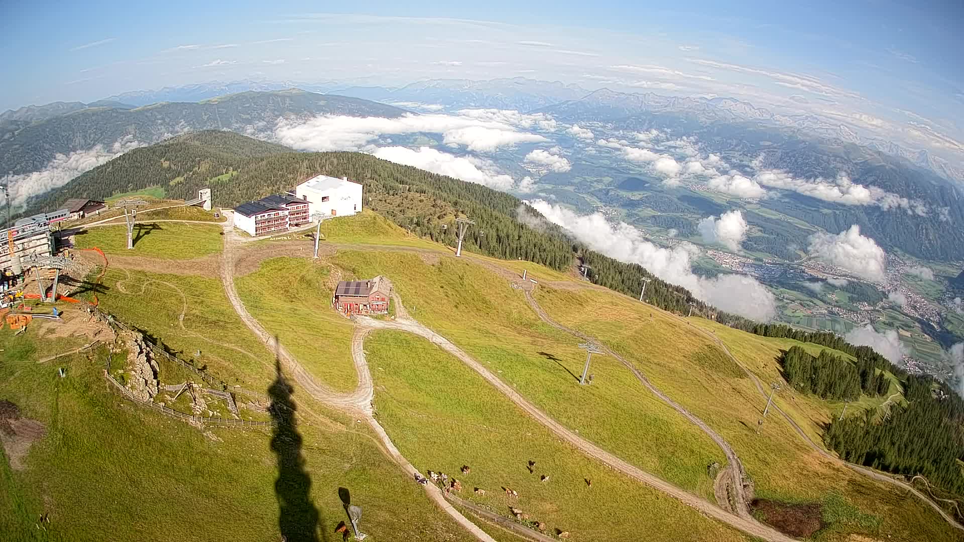 Skigebiet Kronplatz Gipfel | Blick auf Bruneck