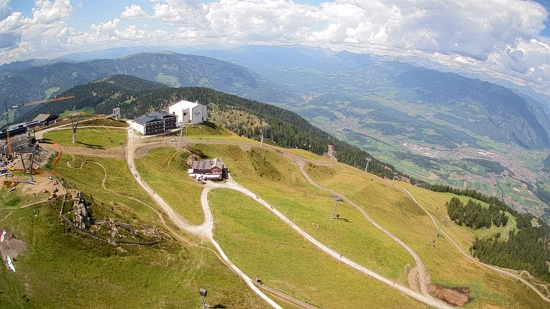 Skigebiet Kronplatz Gipfel | Blick auf Bruneck