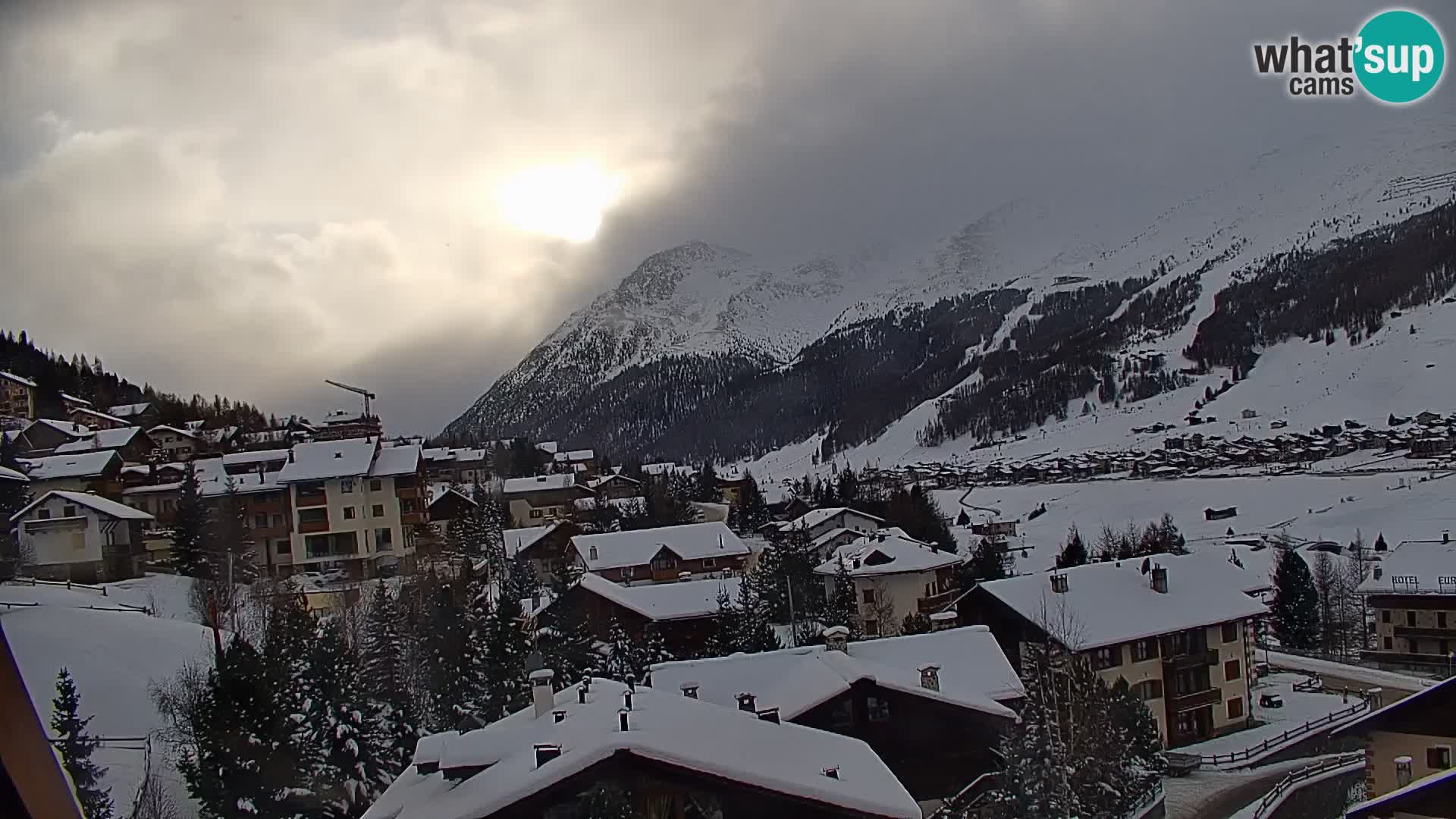 Increíble webcam de Livigno, vista panorámica desde el hotel Teola