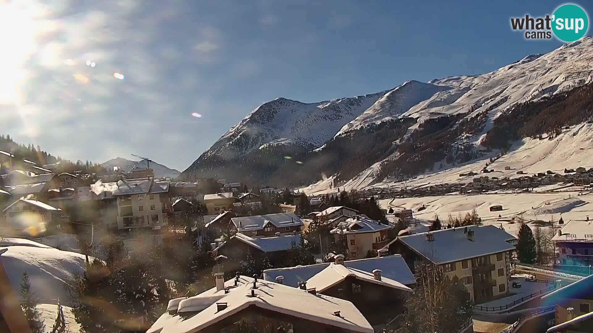 Amazing Livigno webcam panorama view from hotel Teola