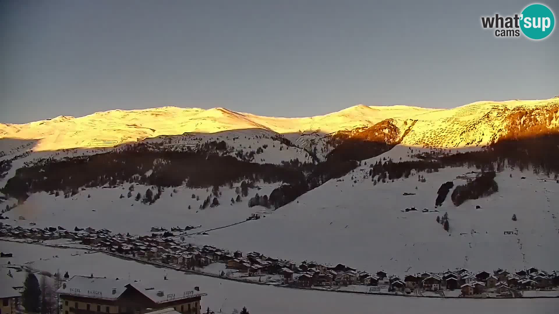 Superbe web camera Livigno, vue panoramique depuis l’hôtel Teola