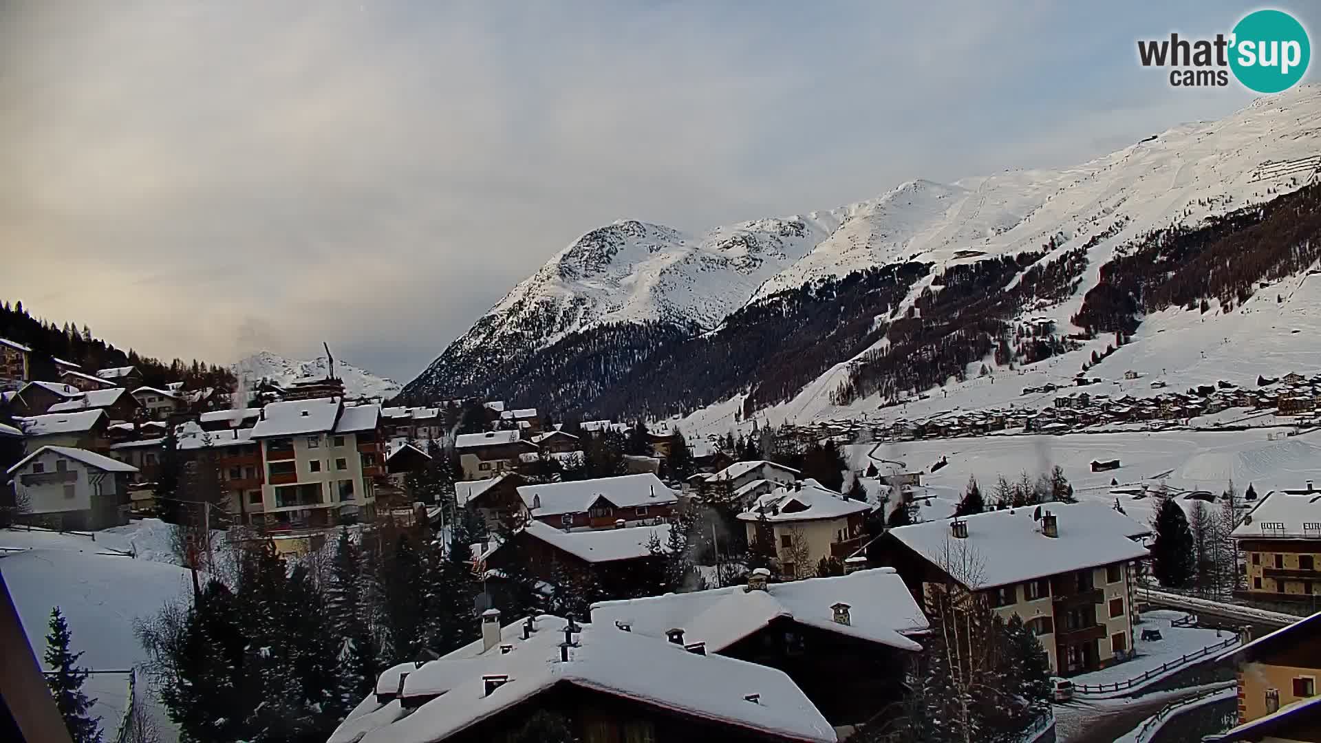 Increíble webcam de Livigno, vista panorámica desde el hotel Teola