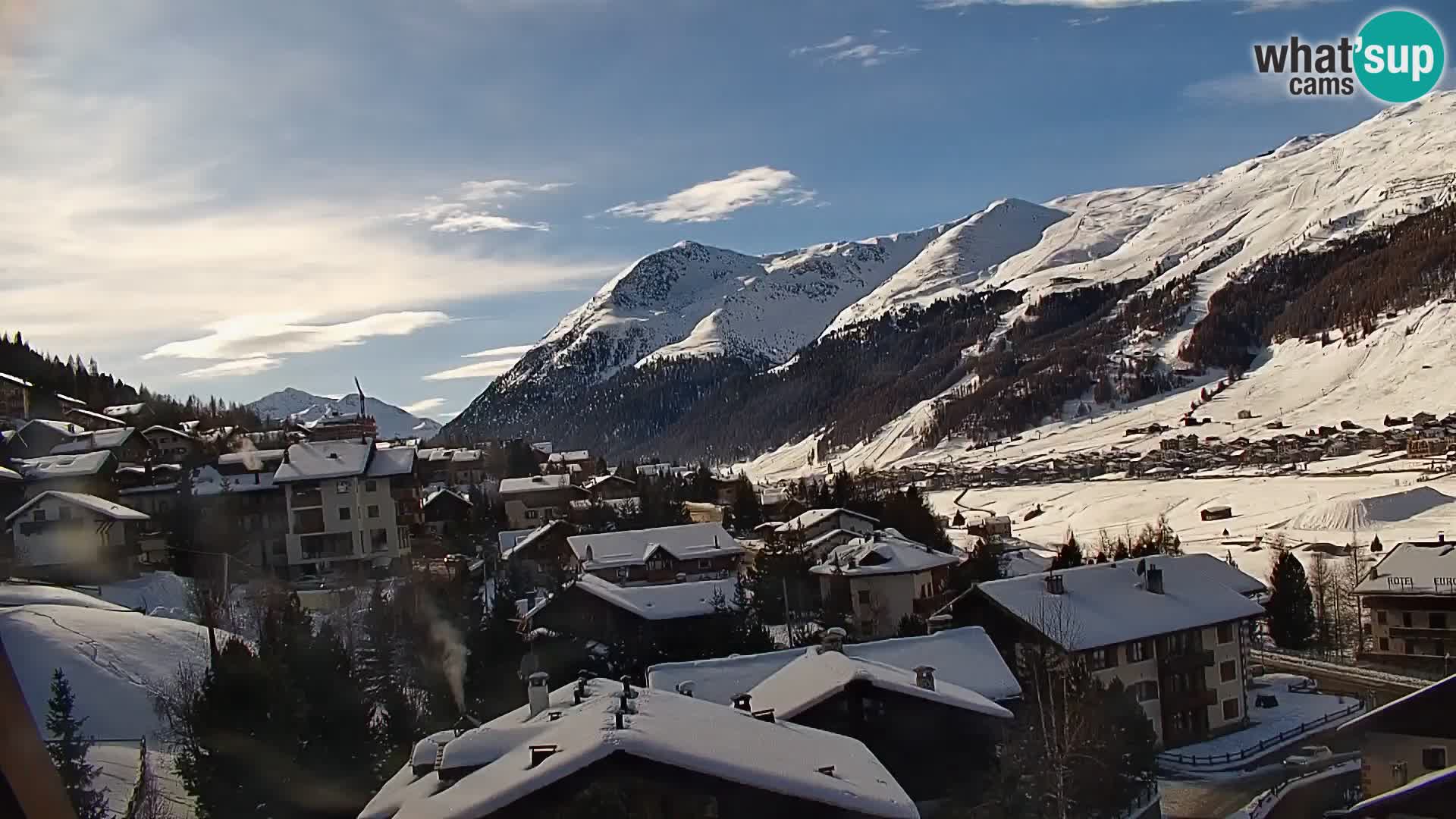 Superbe web camera Livigno, vue panoramique depuis l’hôtel Teola