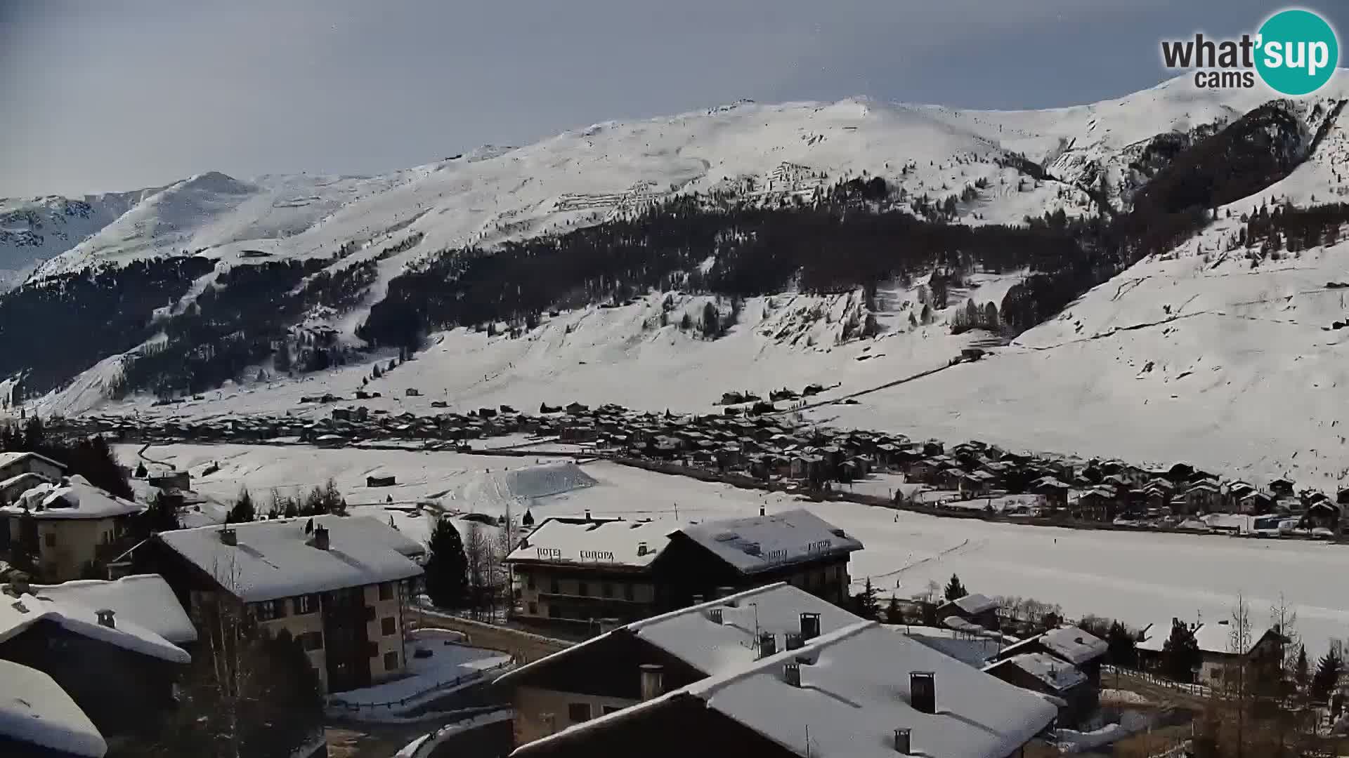 Superbe web camera Livigno, vue panoramique depuis l’hôtel Teola