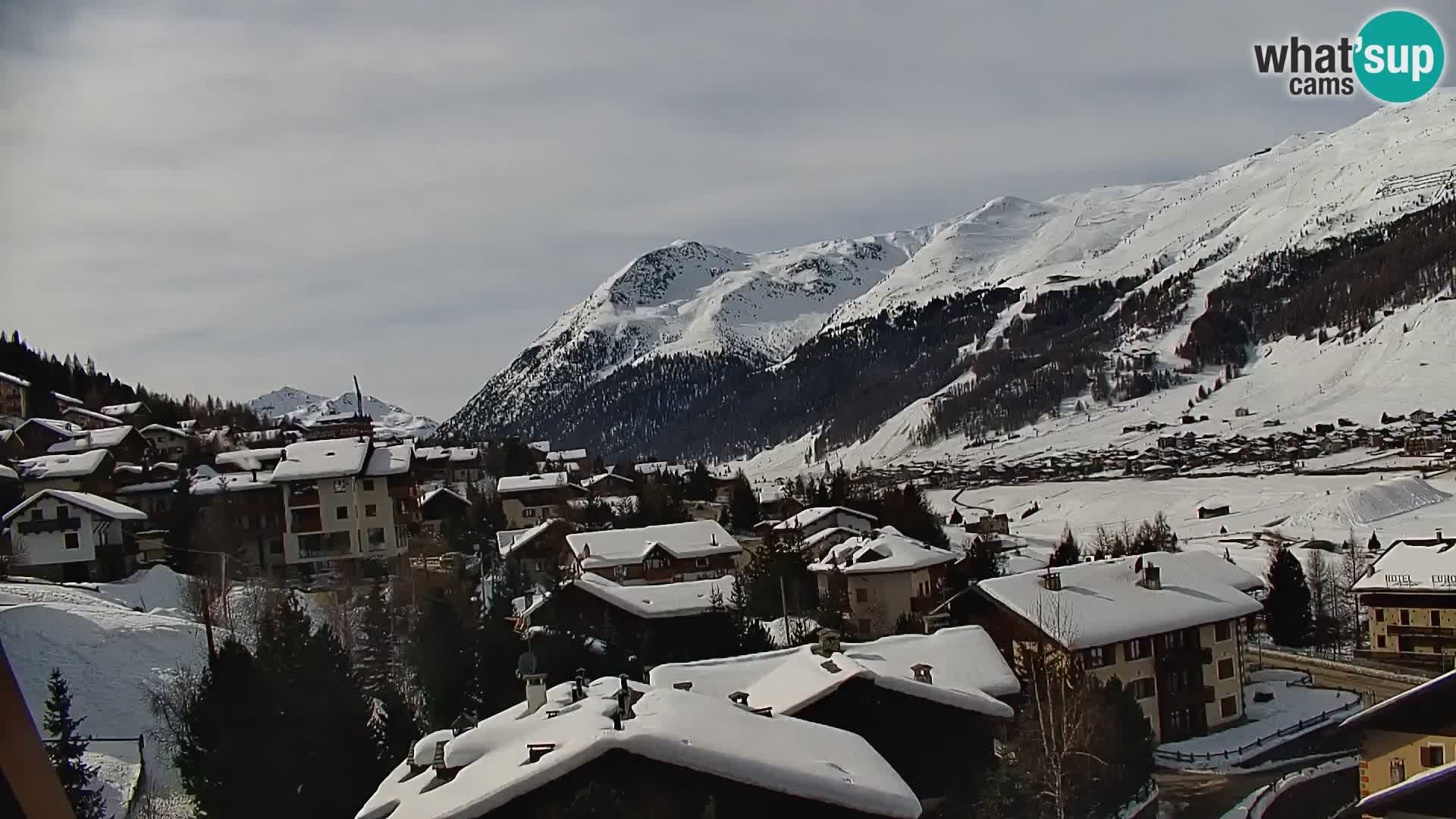 Increíble webcam de Livigno, vista panorámica desde el hotel Teola