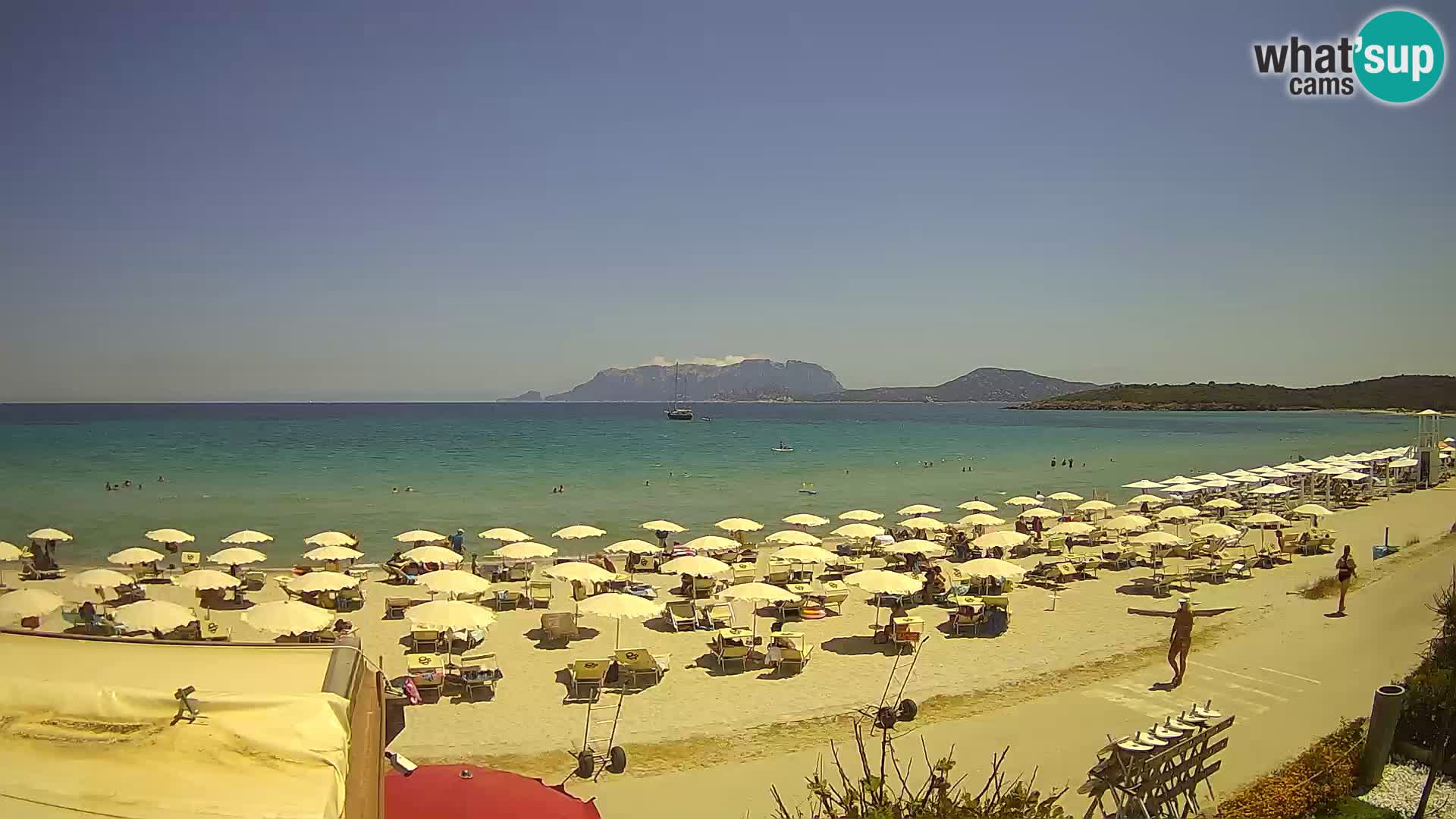 La webcam spiaggia Pittulongu vicino Olbia – Sardegna