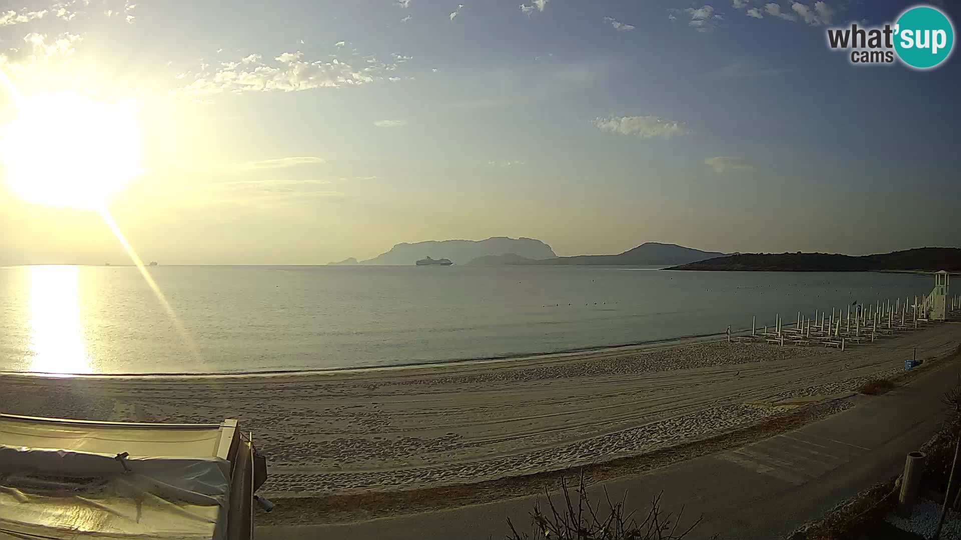 La webcam spiaggia Pittulongu vicino Olbia – Sardegna