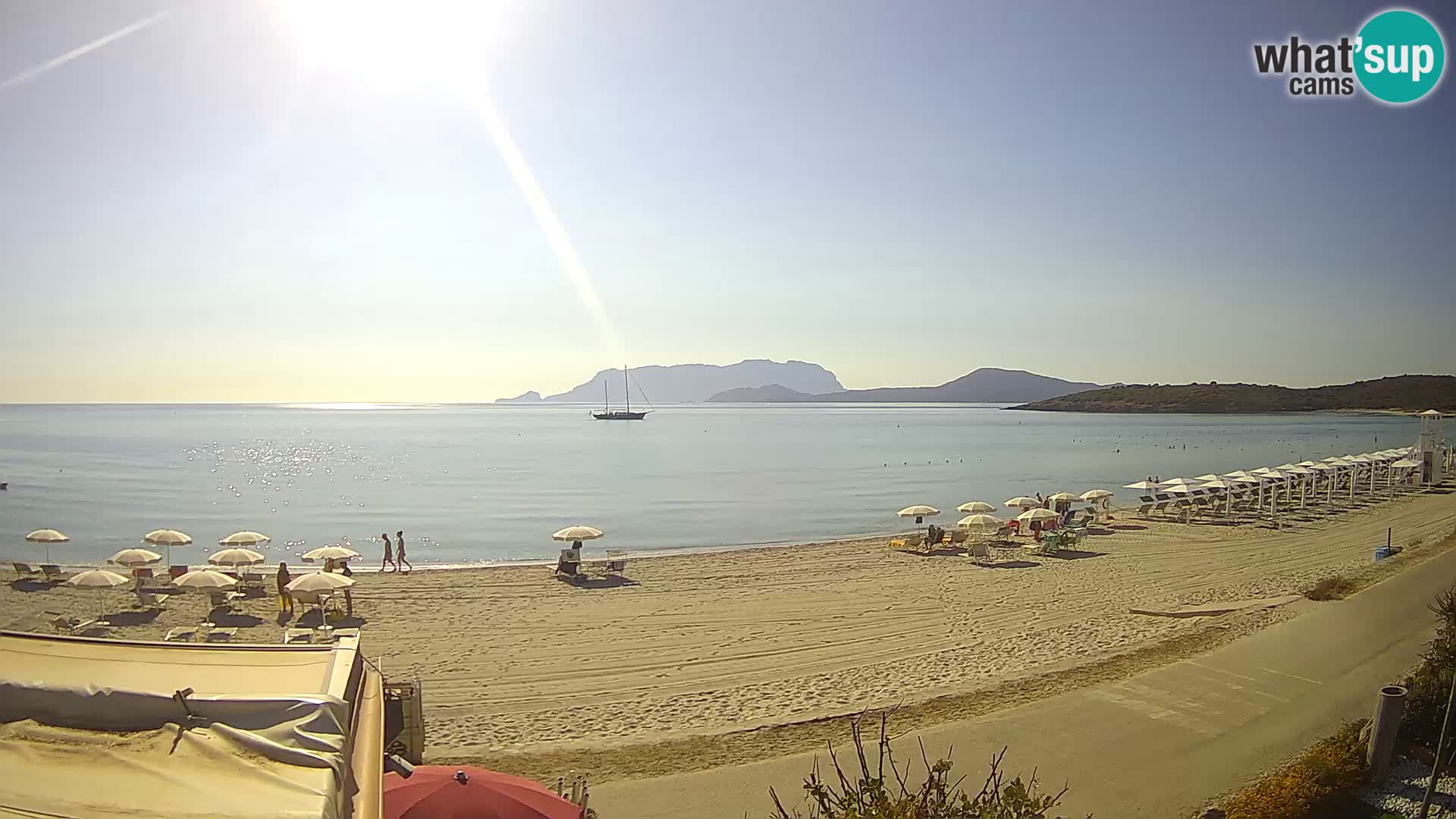 La webcam spiaggia Pittulongu vicino Olbia – Sardegna