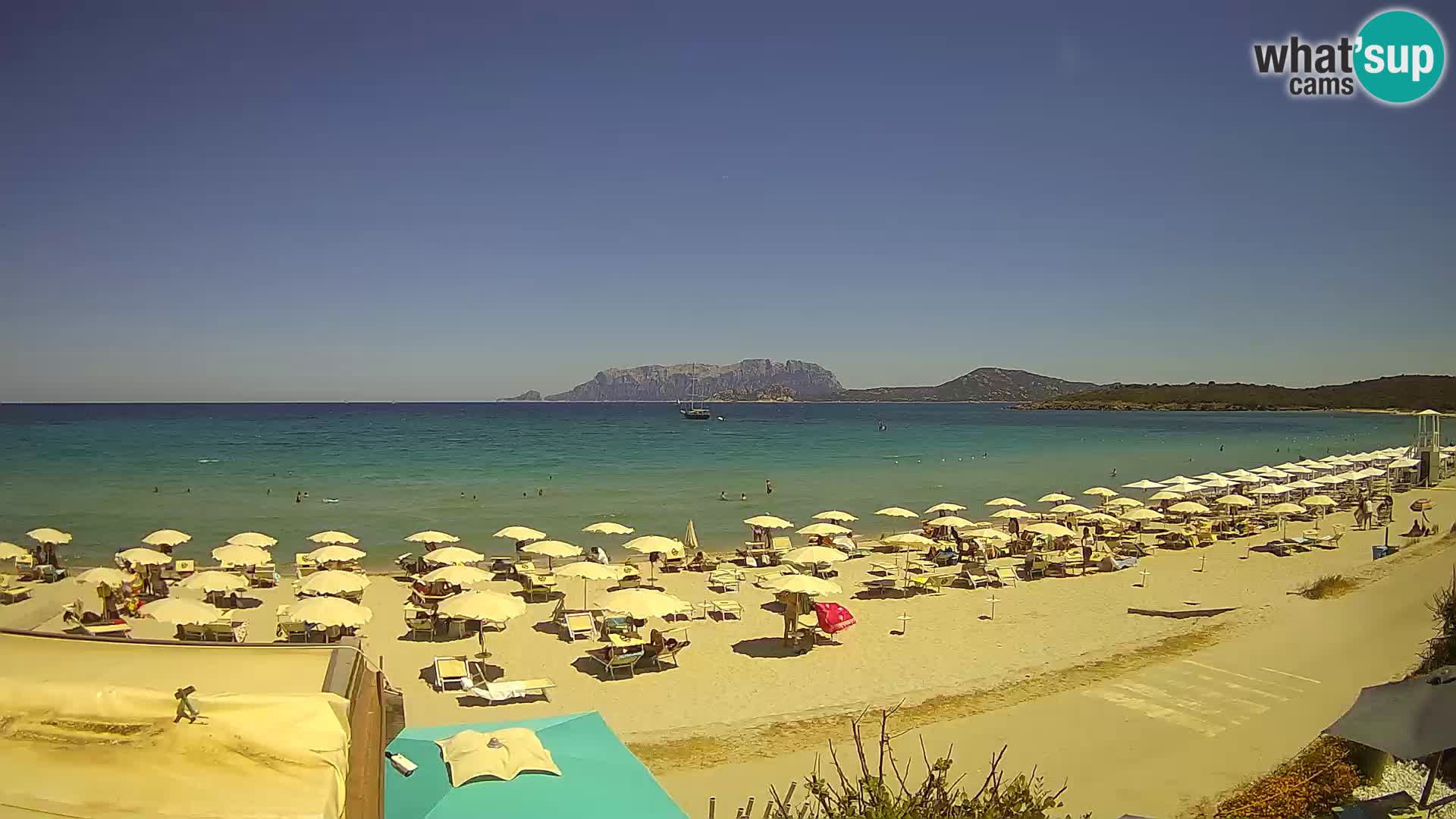 La plage de Pittulongu en direct webcam Olbia – Sardaigne – Italie