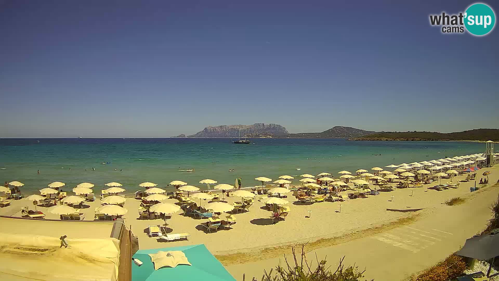 La webcam spiaggia Pittulongu vicino Olbia – Sardegna