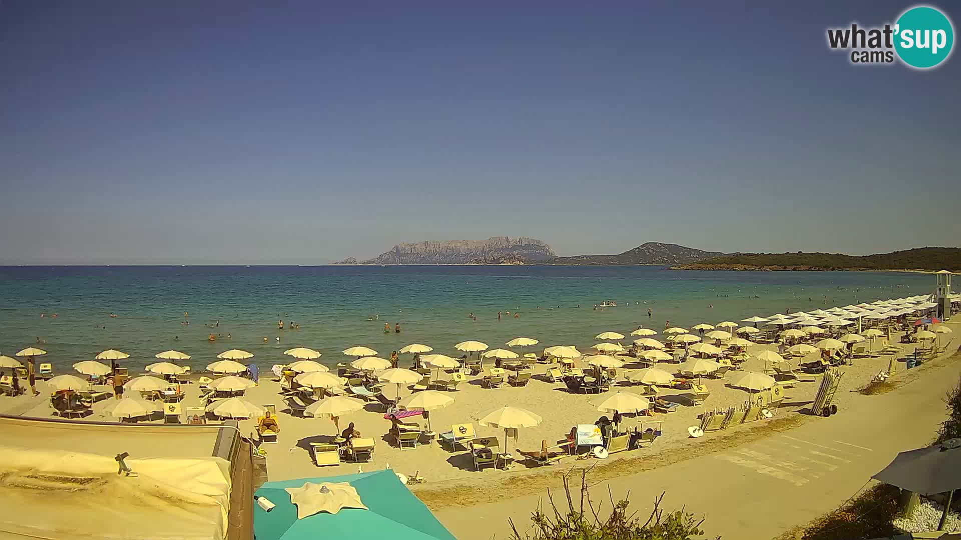 La plage de Pittulongu en direct webcam Olbia – Sardaigne – Italie