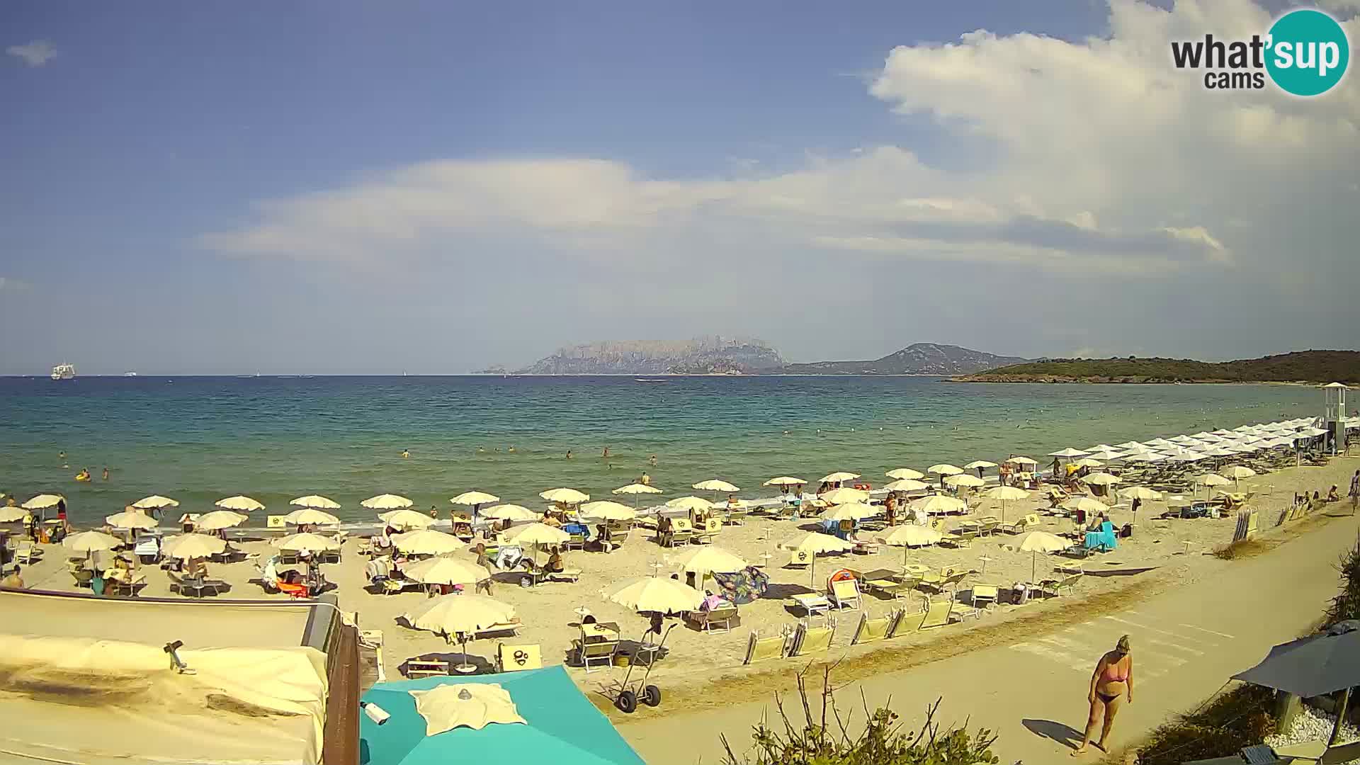 Plaža Pittulongu spletna kamera v živo Olbia – Sardinija – Italija