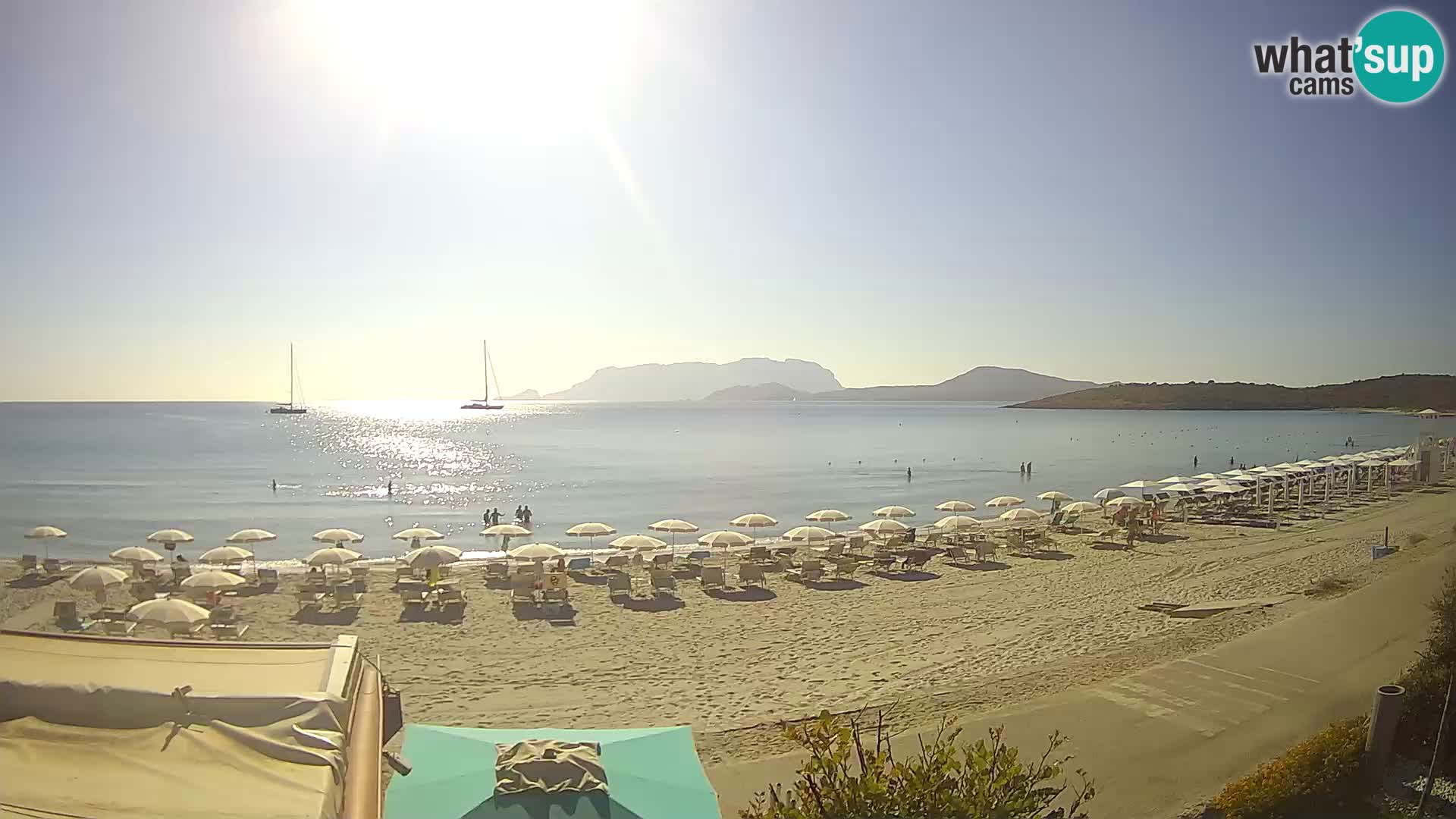 La webcam spiaggia Pittulongu vicino Olbia – Sardegna