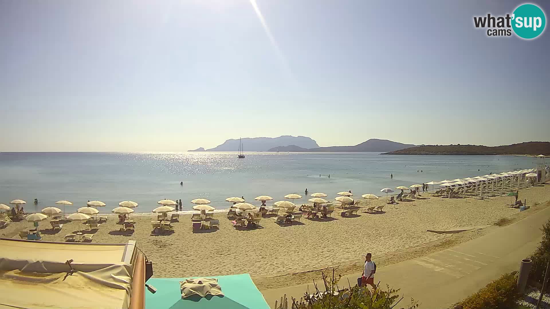 La plage de Pittulongu en direct webcam Olbia – Sardaigne – Italie