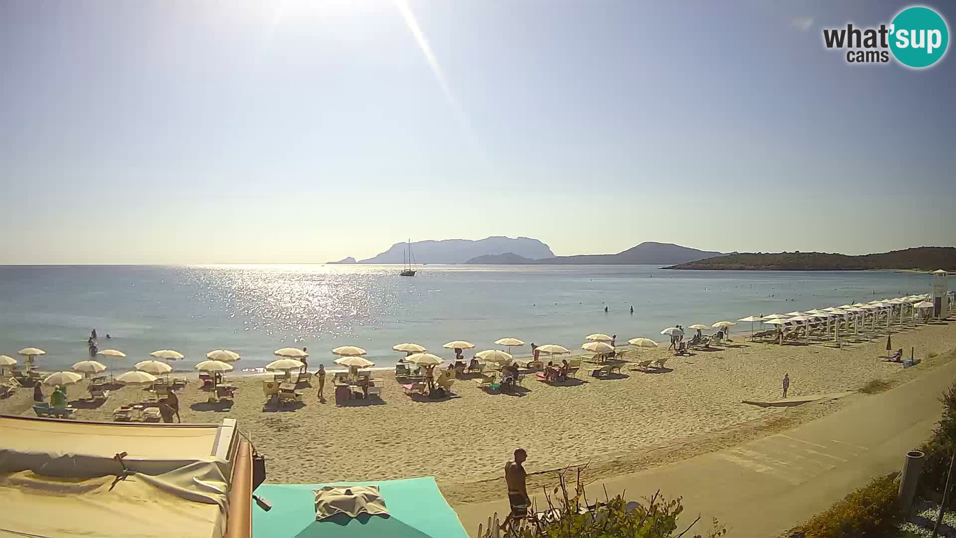 La plage de Pittulongu en direct webcam Olbia – Sardaigne – Italie