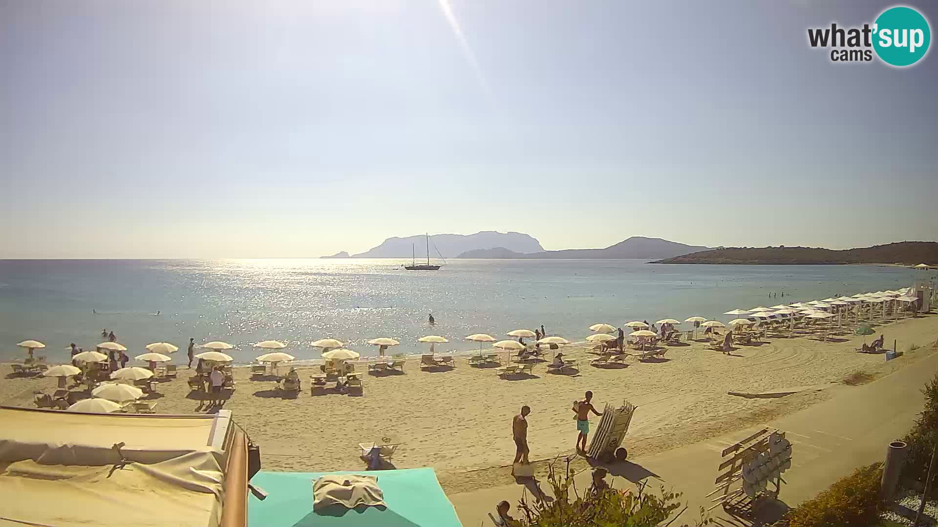La plage de Pittulongu en direct webcam Olbia – Sardaigne – Italie