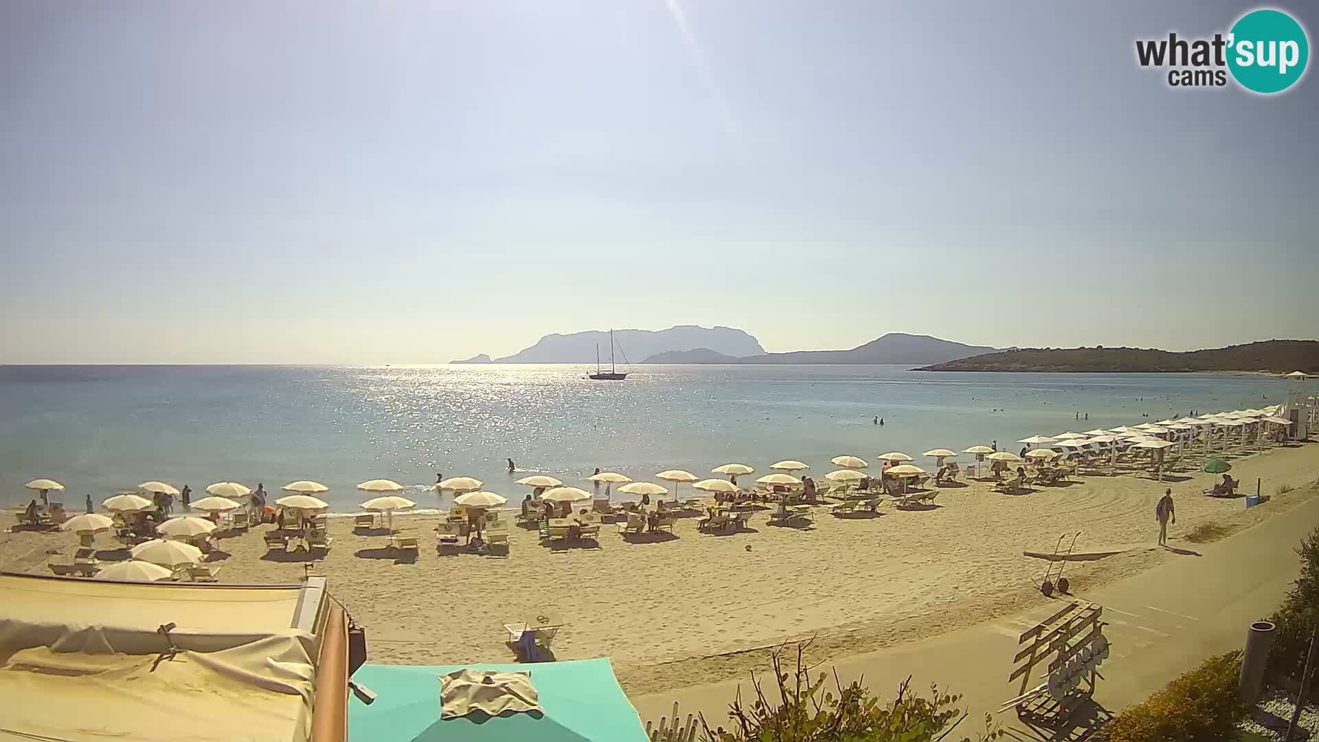 La plage de Pittulongu en direct webcam Olbia – Sardaigne – Italie