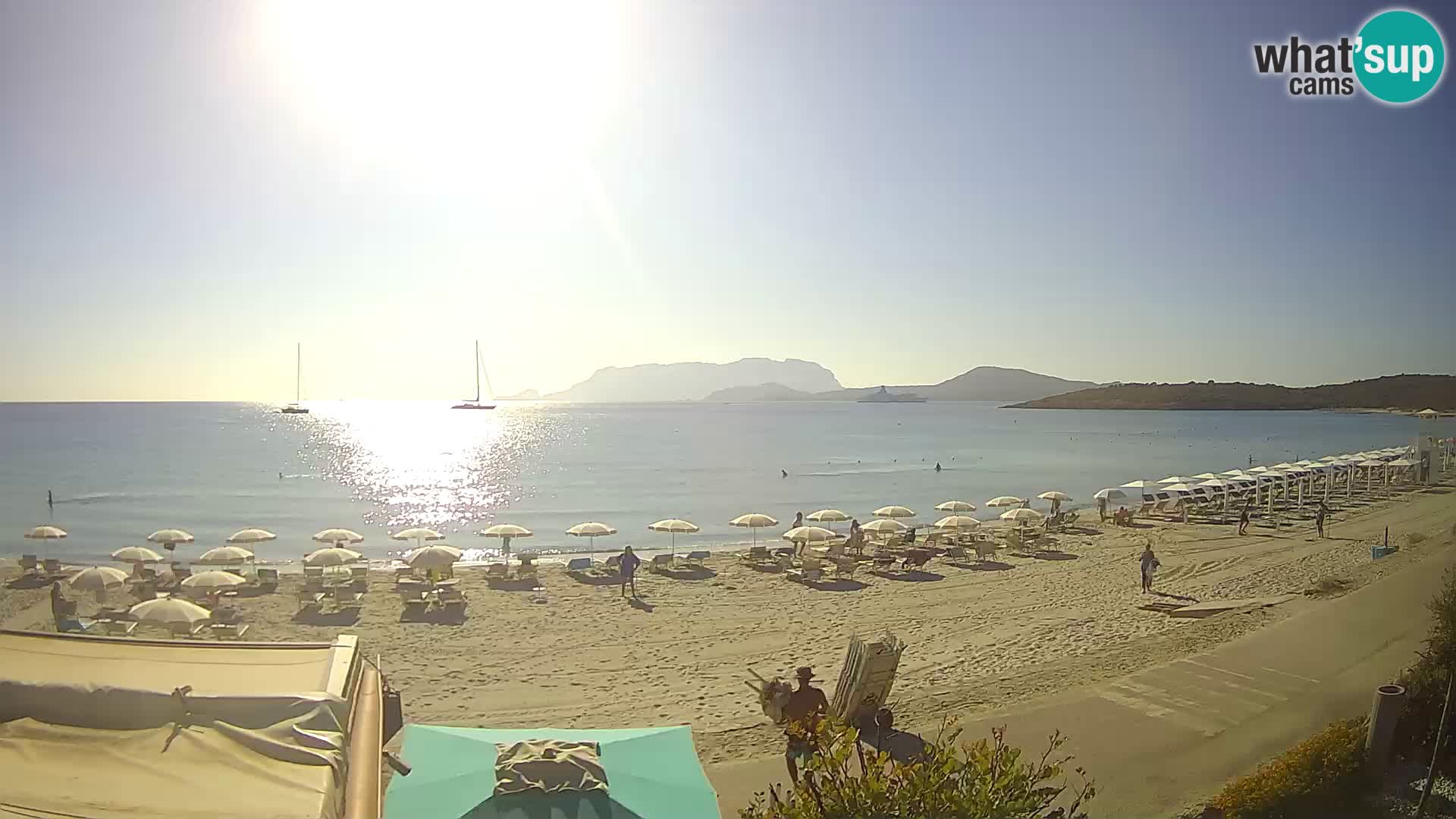 La webcam spiaggia Pittulongu vicino Olbia – Sardegna