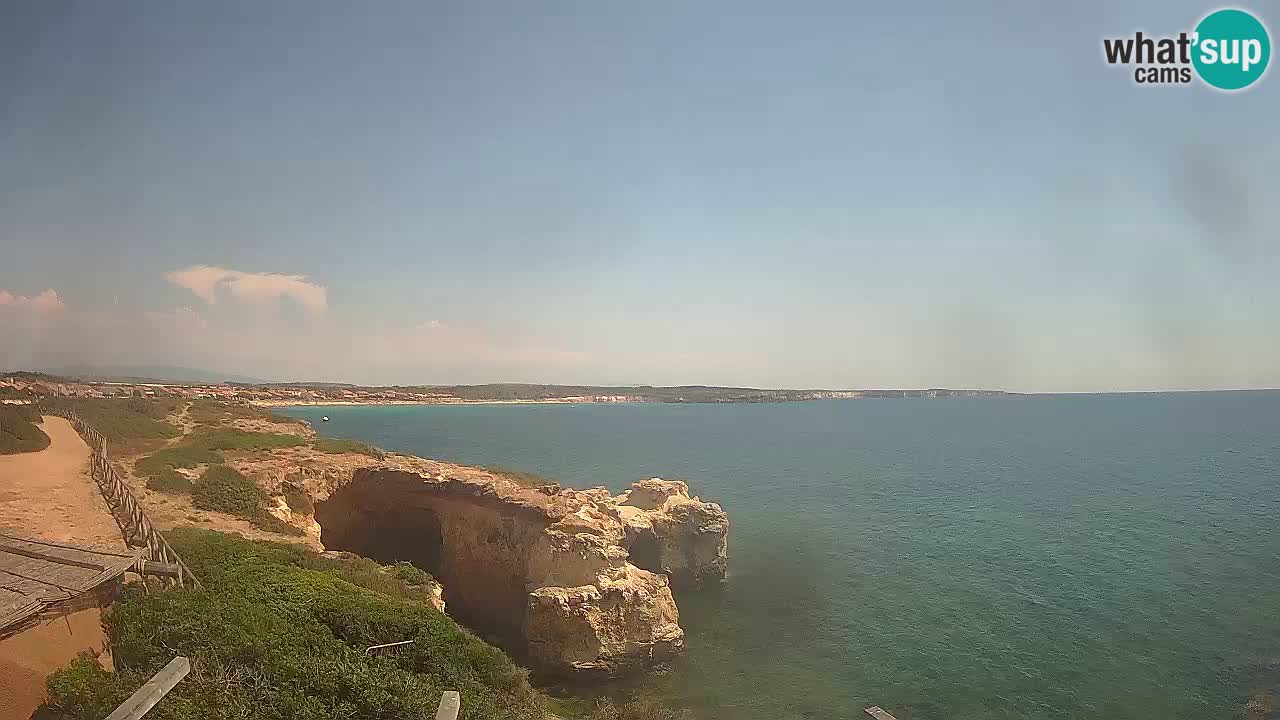 Spletna kamera v živo Plaža Putzu Idu – Arco di S’Architteddu – webcam Oristano Sardinija – Italija