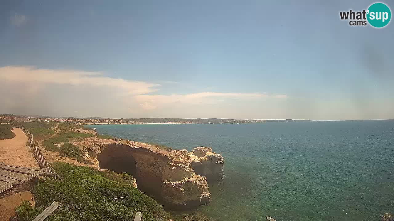 Spletna kamera v živo Plaža Putzu Idu – Arco di S’Architteddu – webcam Oristano Sardinija – Italija