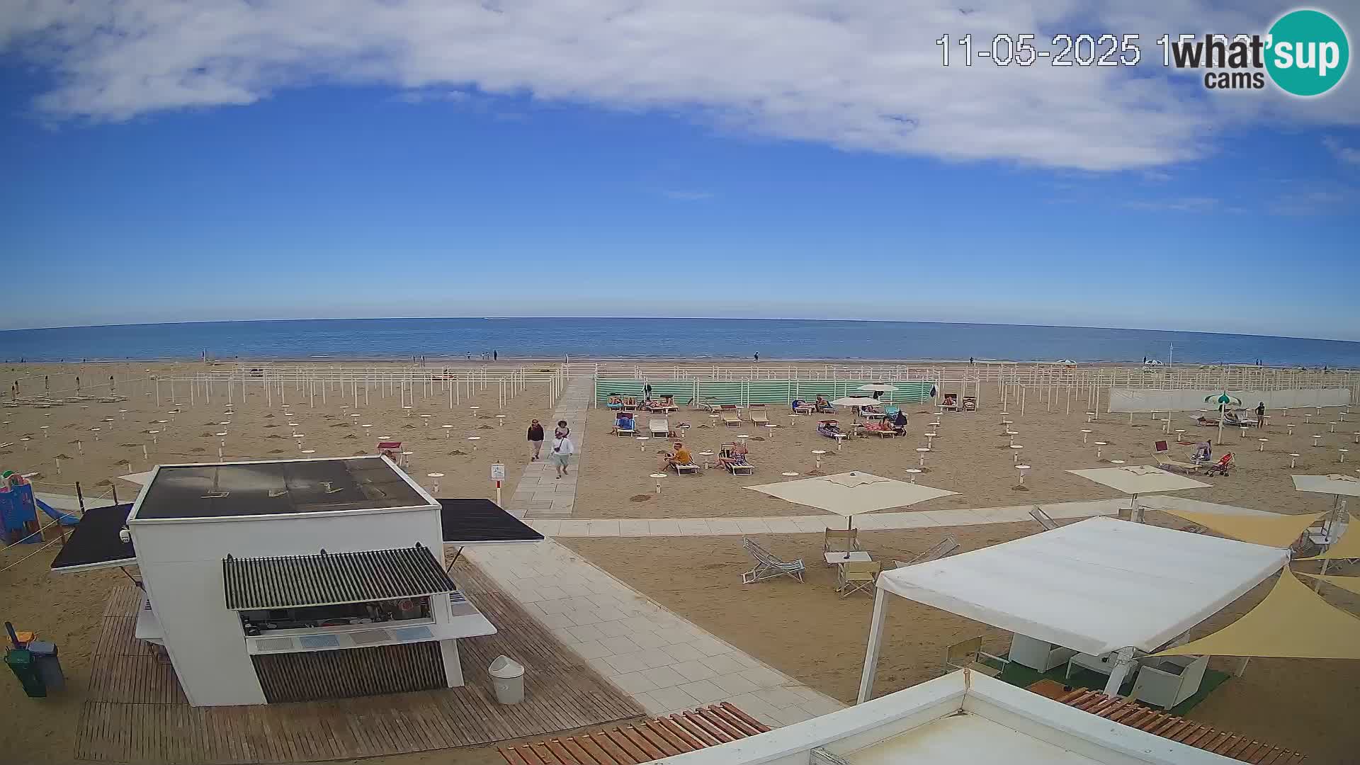Live webcam Riccione Strand – Bagni Oreste spiaggia 115 – Italien