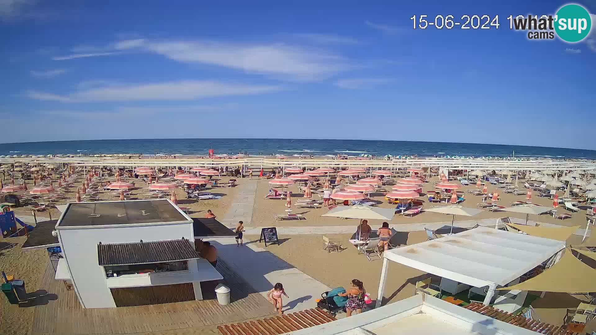 Live webcam Riccione Strand – Bagni Oreste spiaggia 115 – Italien