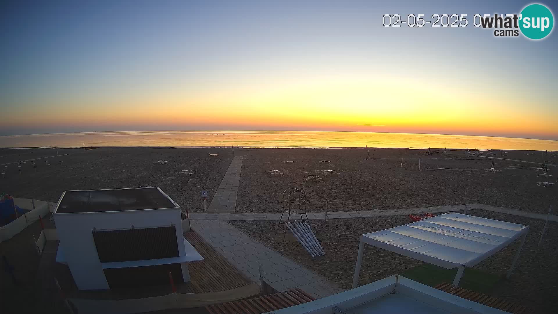 Live webcam Riccione Strand – Bagni Oreste spiaggia 115 – Italien