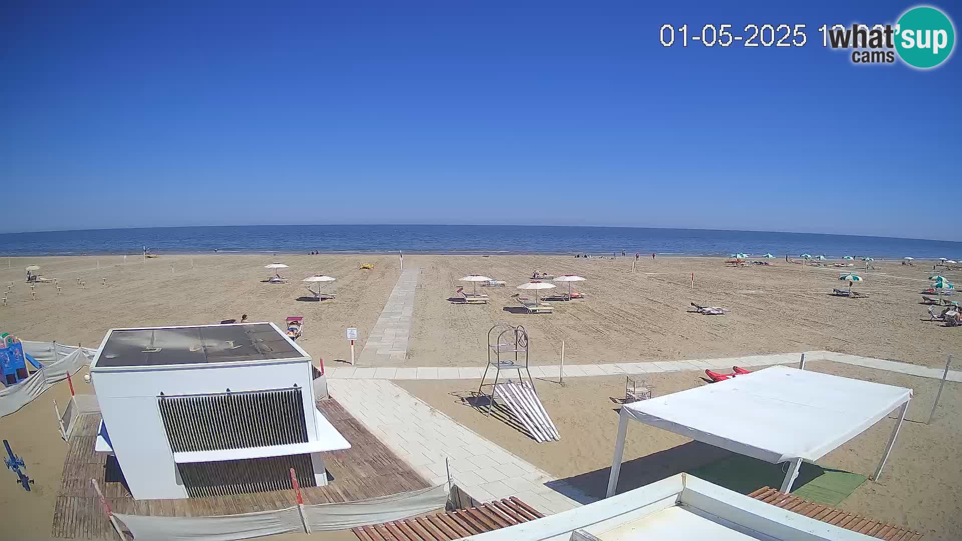 Live webcam Riccione Strand – Bagni Oreste spiaggia 115 – Italien