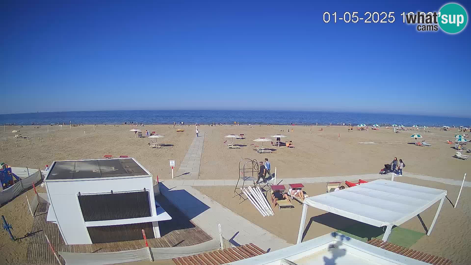 Live webcam Riccione Strand – Bagni Oreste spiaggia 115 – Italien