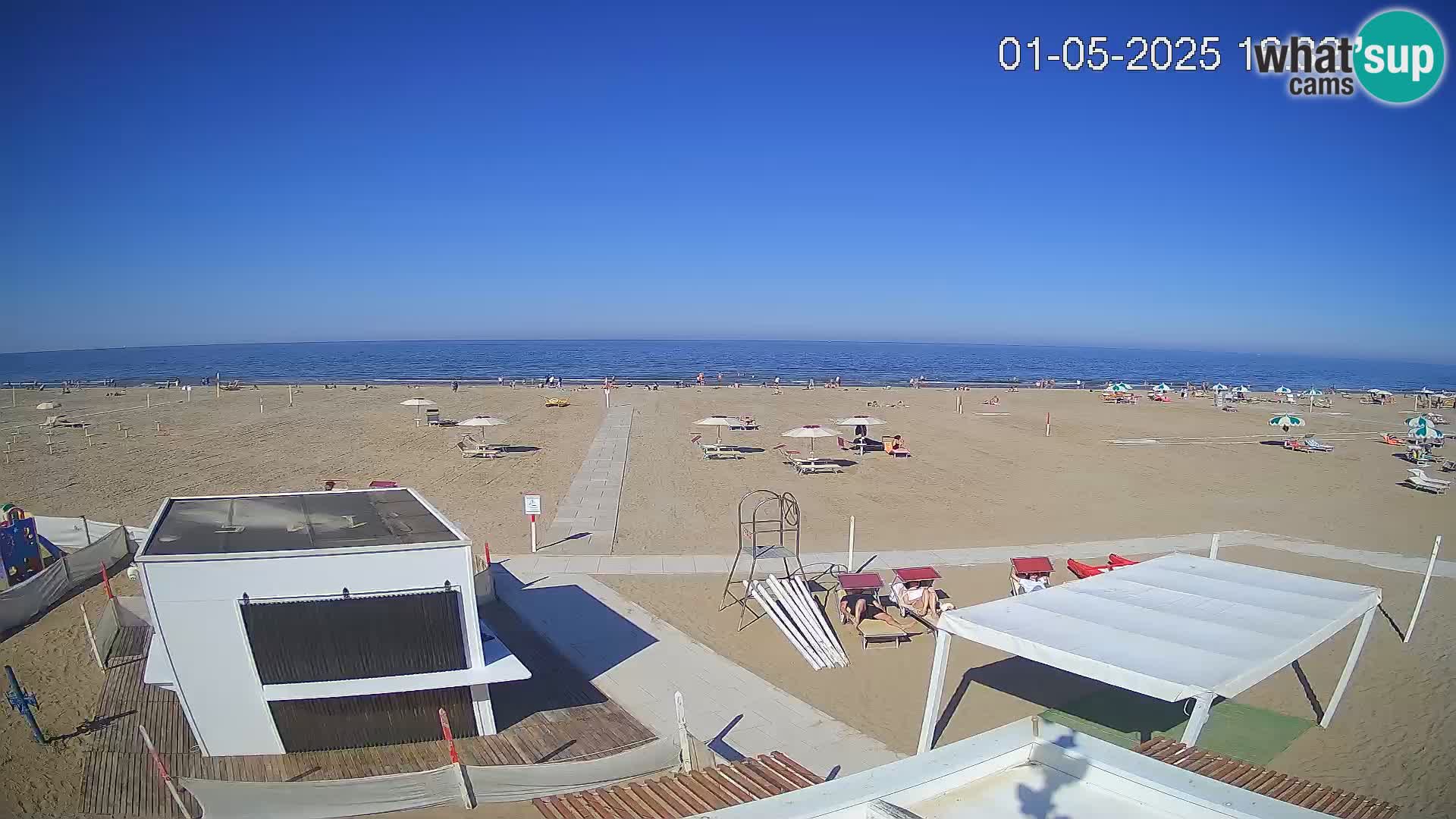 Live webcam Riccione Strand – Bagni Oreste spiaggia 115 – Italien
