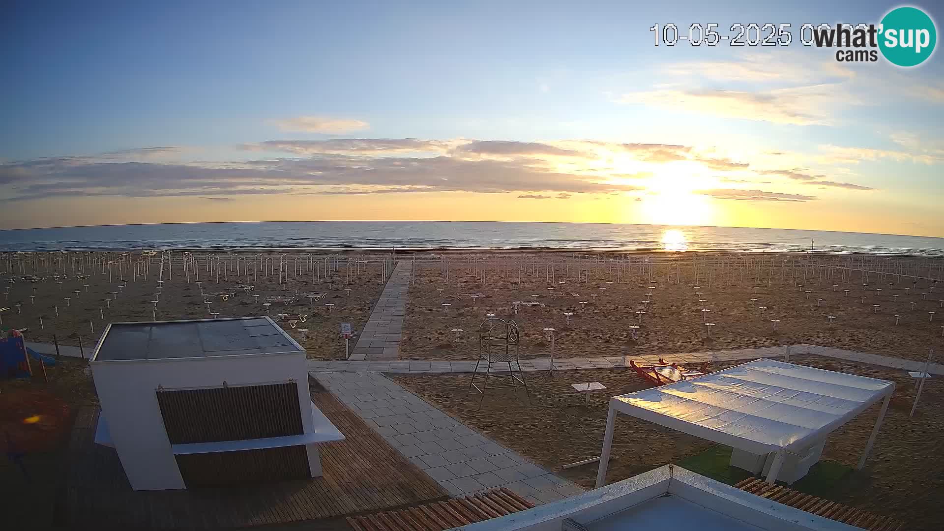 Live webcam Riccione Strand – Bagni Oreste spiaggia 115 – Italien