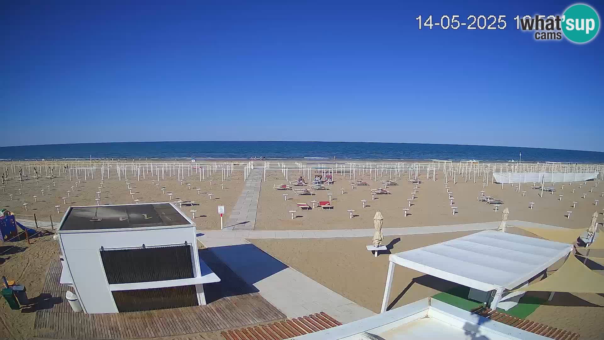 Live webcam Riccione Strand – Bagni Oreste spiaggia 115 – Italien
