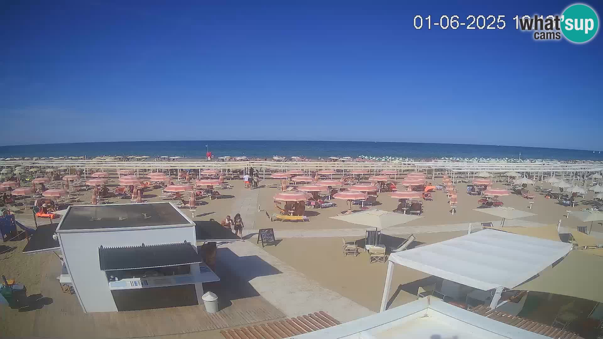 Live webcam Riccione Strand – Bagni Oreste spiaggia 115 – Italien