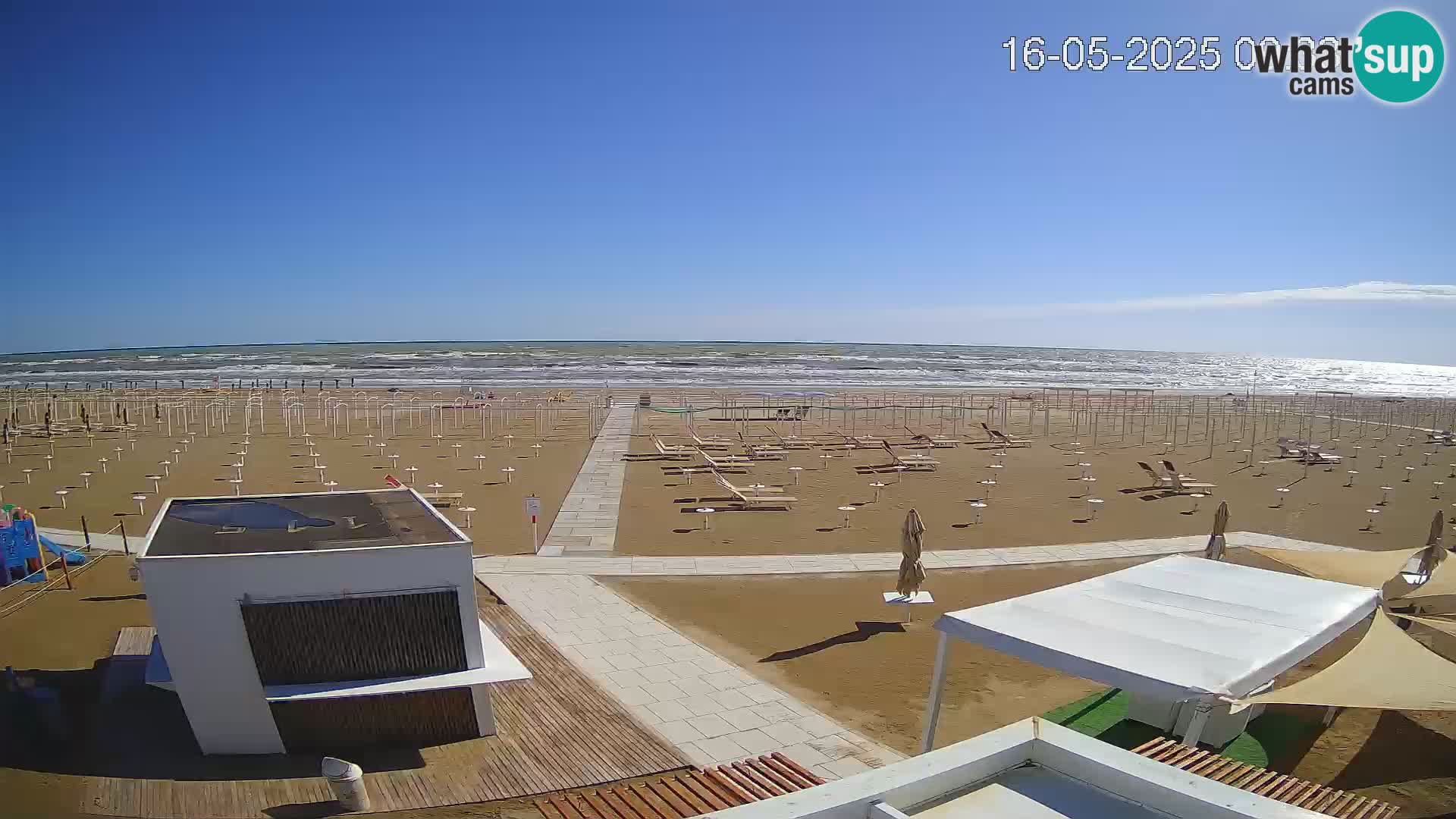 Live webcam Riccione Strand – Bagni Oreste spiaggia 115 – Italien
