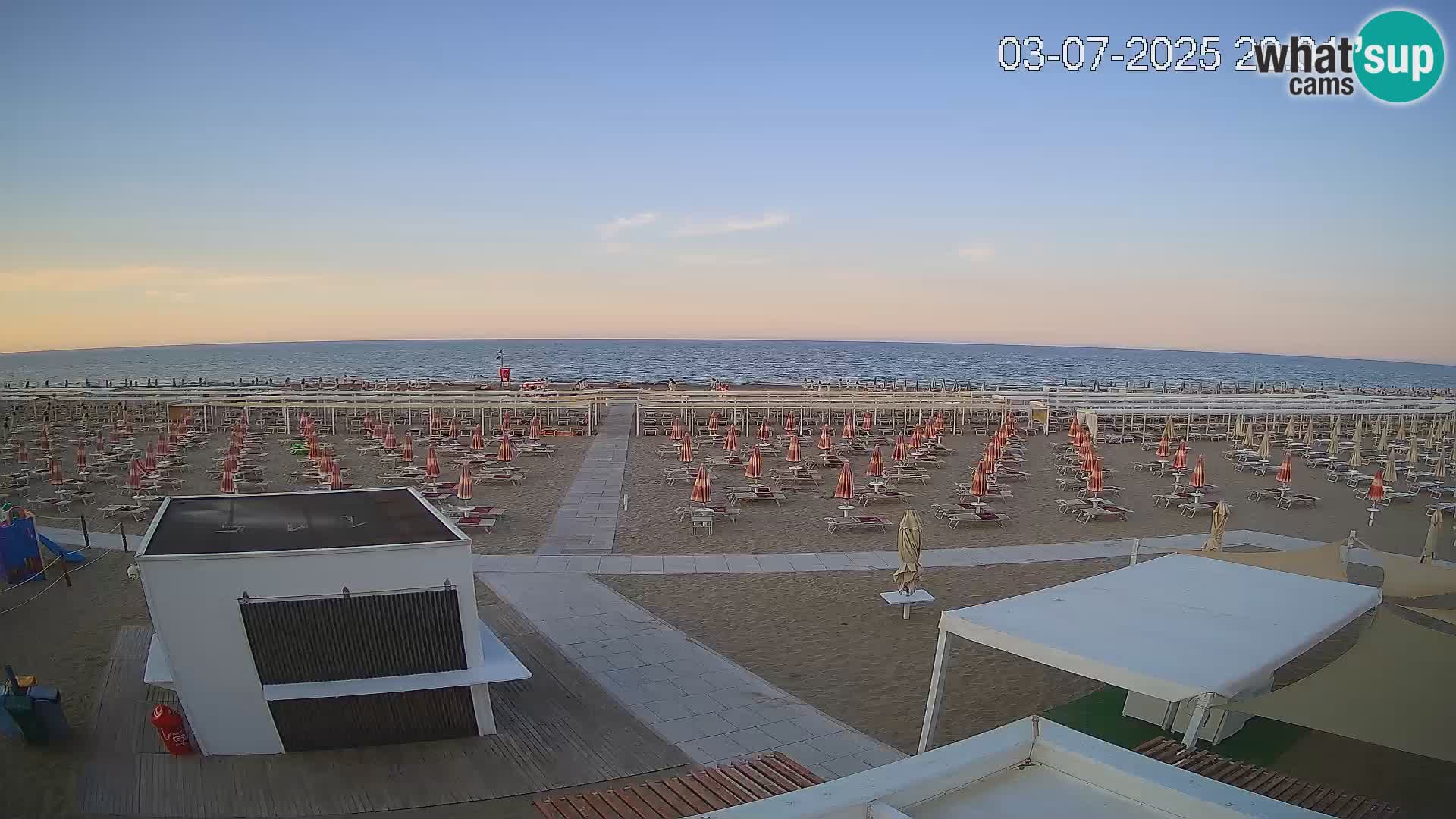 Live webcam Riccione Strand – Bagni Oreste spiaggia 115 – Italien