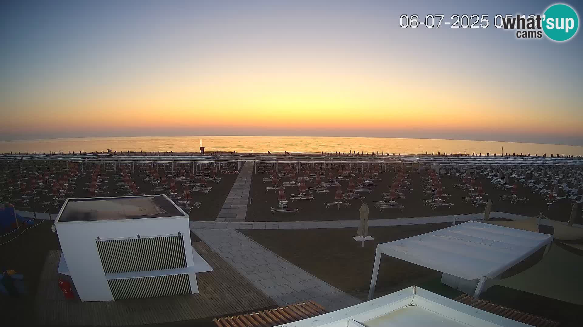 Live webcam Riccione Strand – Bagni Oreste spiaggia 115 – Italien