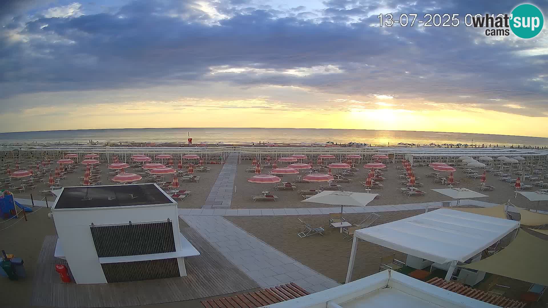 Live webcam Riccione Strand – Bagni Oreste spiaggia 115 – Italien