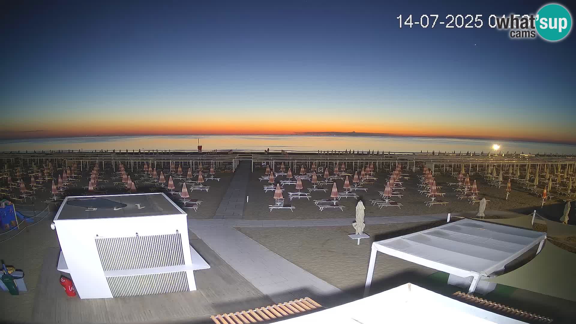 Live webcam Riccione Strand – Bagni Oreste spiaggia 115 – Italien