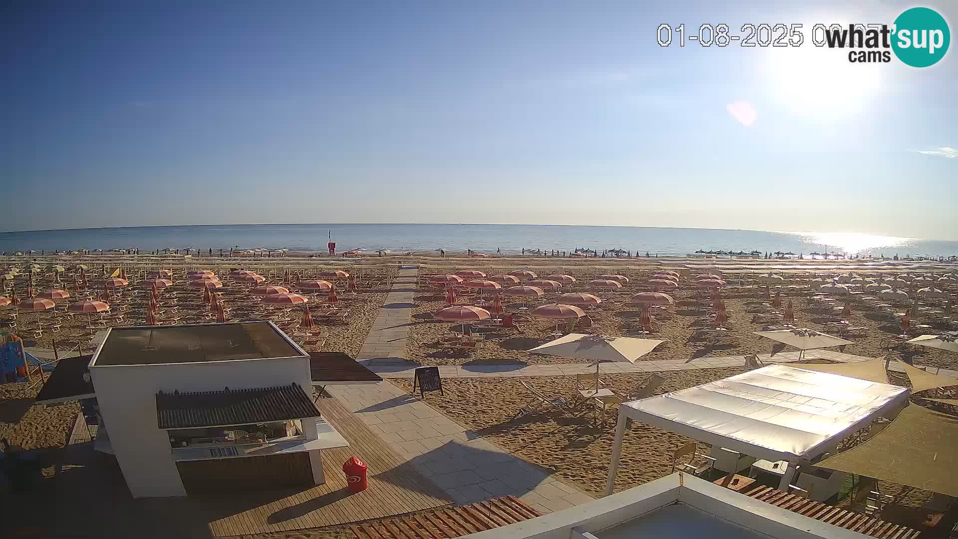Live webcam Riccione Strand – Bagni Oreste spiaggia 115 – Italien
