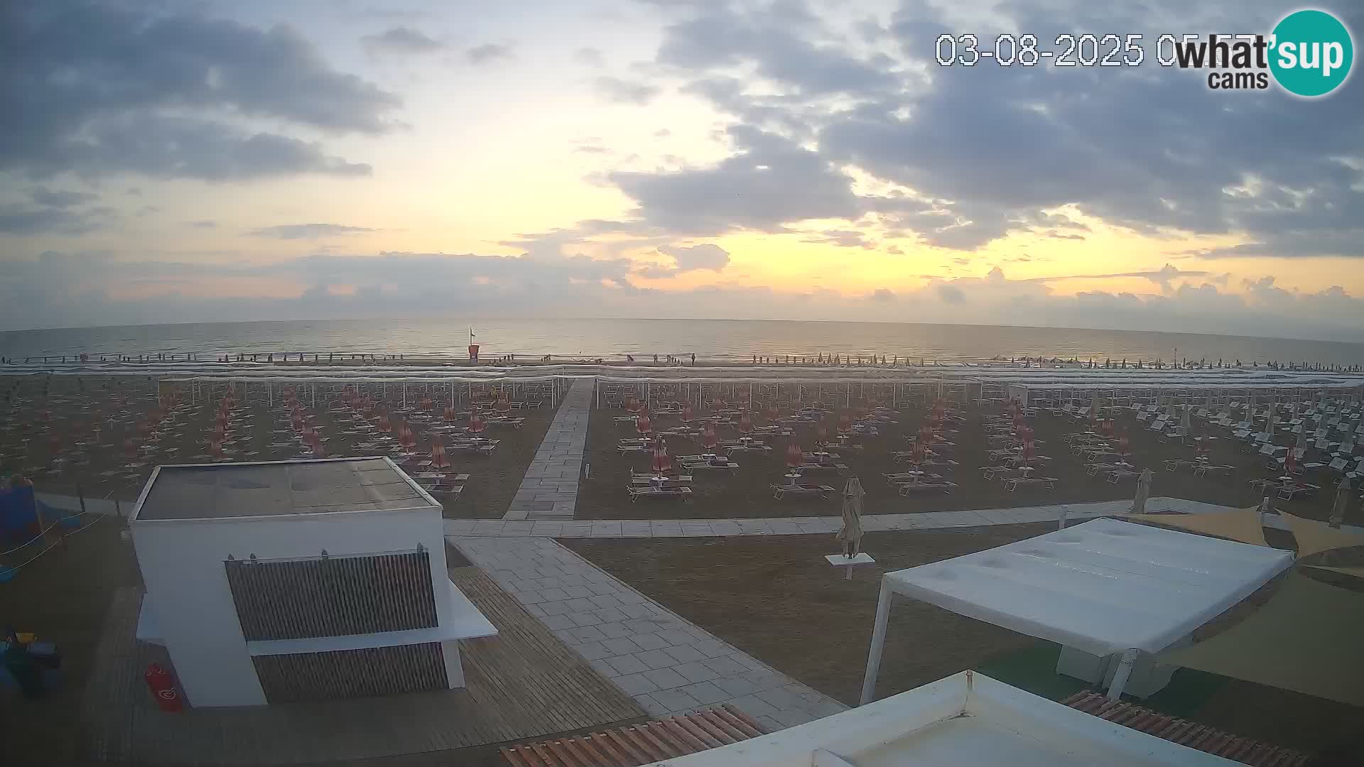 Live webcam Riccione Strand – Bagni Oreste spiaggia 115 – Italien