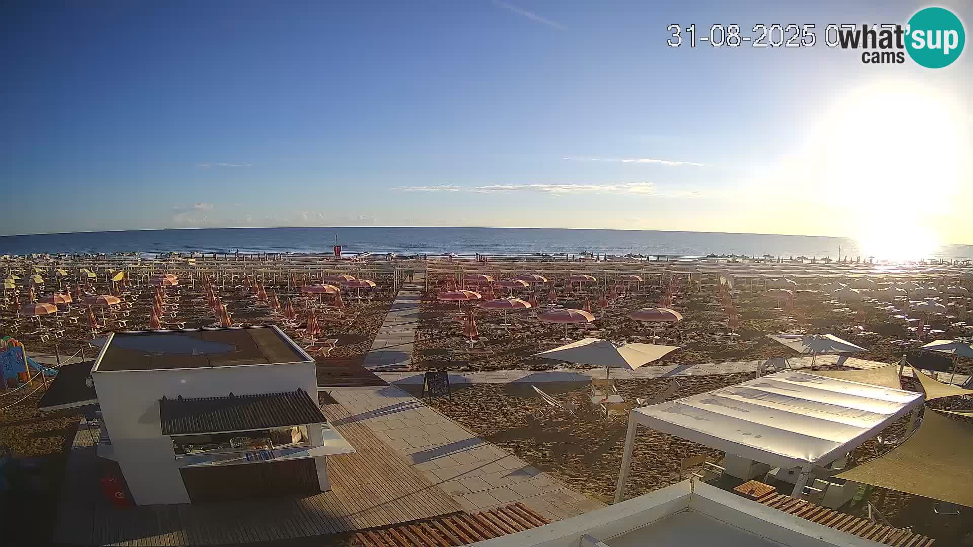 Live webcam Riccione Strand – Bagni Oreste spiaggia 115 – Italien