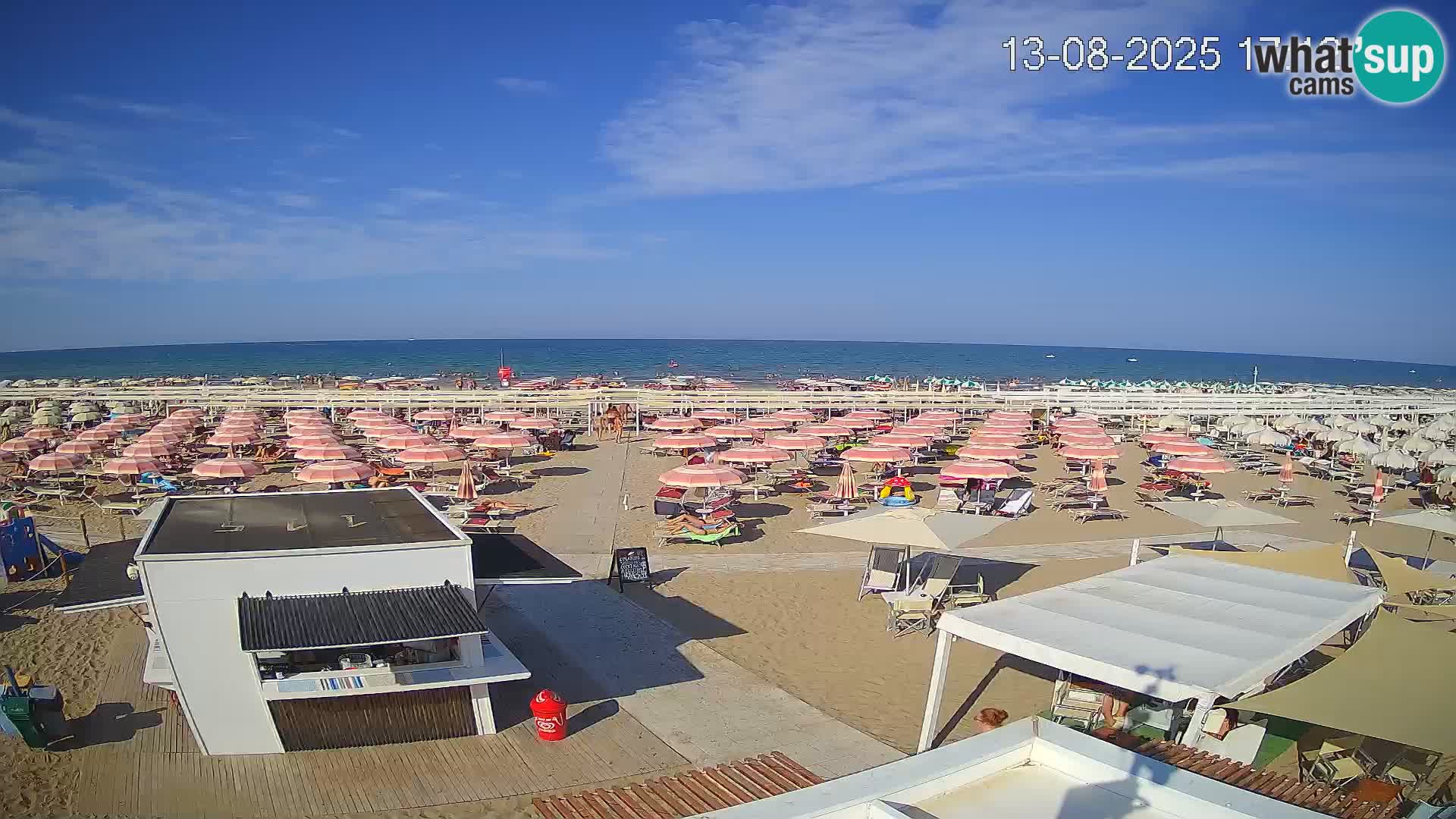 Live webcam Riccione Strand – Bagni Oreste spiaggia 115 – Italien