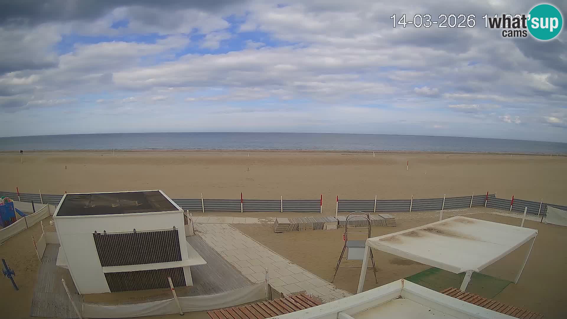 Live webcam Riccione Strand – Bagni Oreste spiaggia 115 – Italien