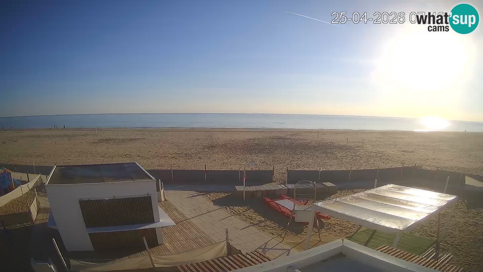 Live webcam Riccione Strand – Bagni Oreste spiaggia 115 – Italien