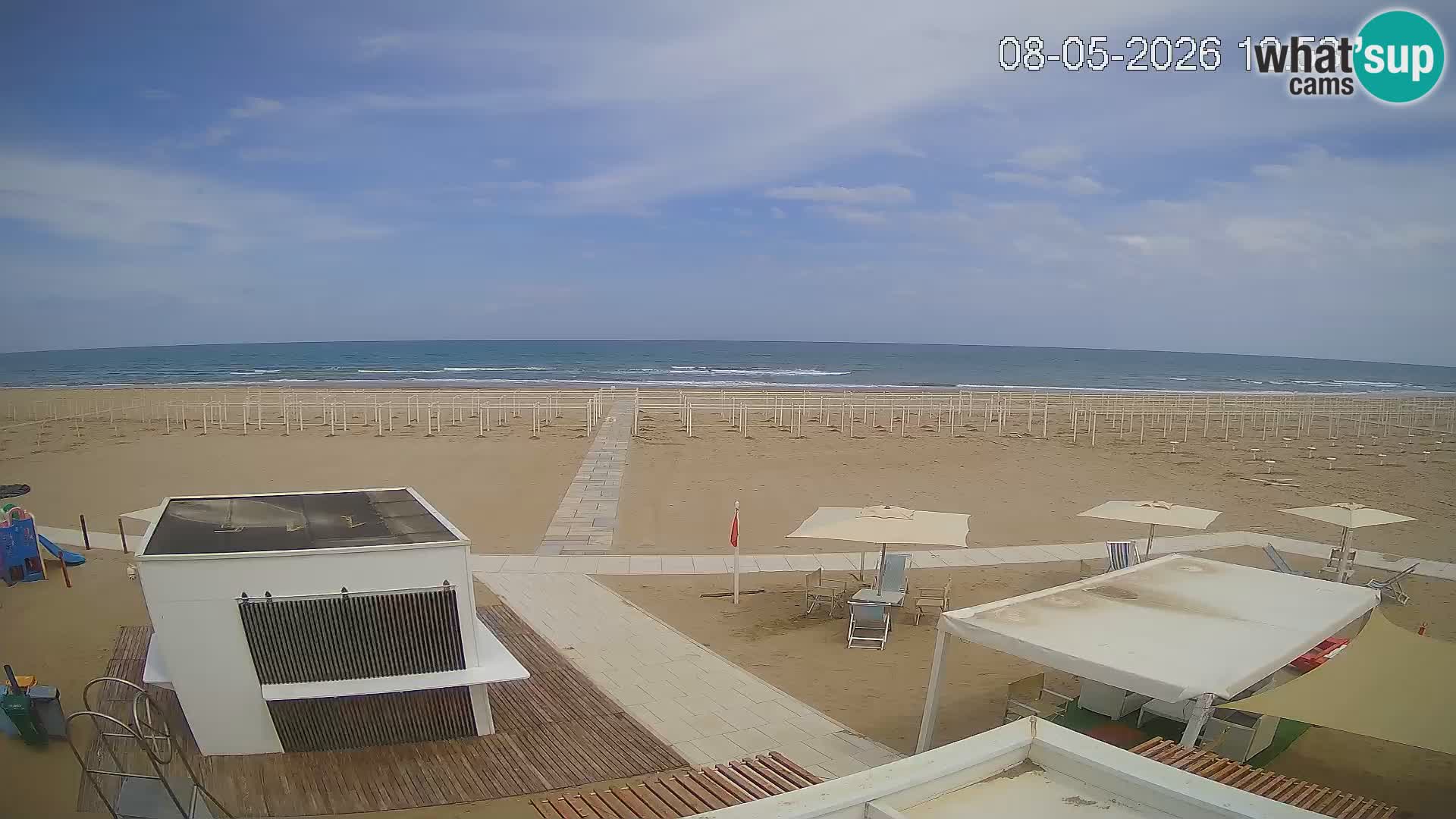Live webcam Riccione Strand – Bagni Oreste spiaggia 115 – Italien