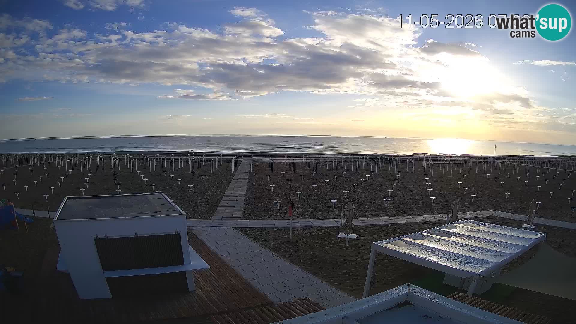 Live webcam Riccione Strand – Bagni Oreste spiaggia 115 – Italien