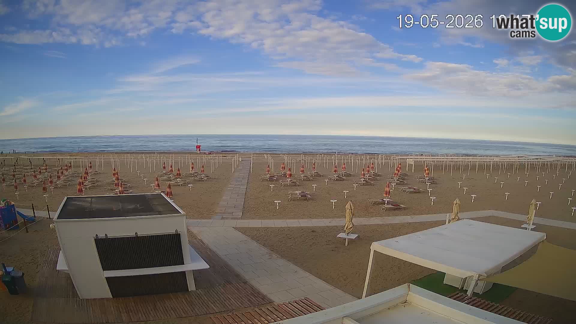 Live webcam Riccione Strand – Bagni Oreste spiaggia 115 – Italien