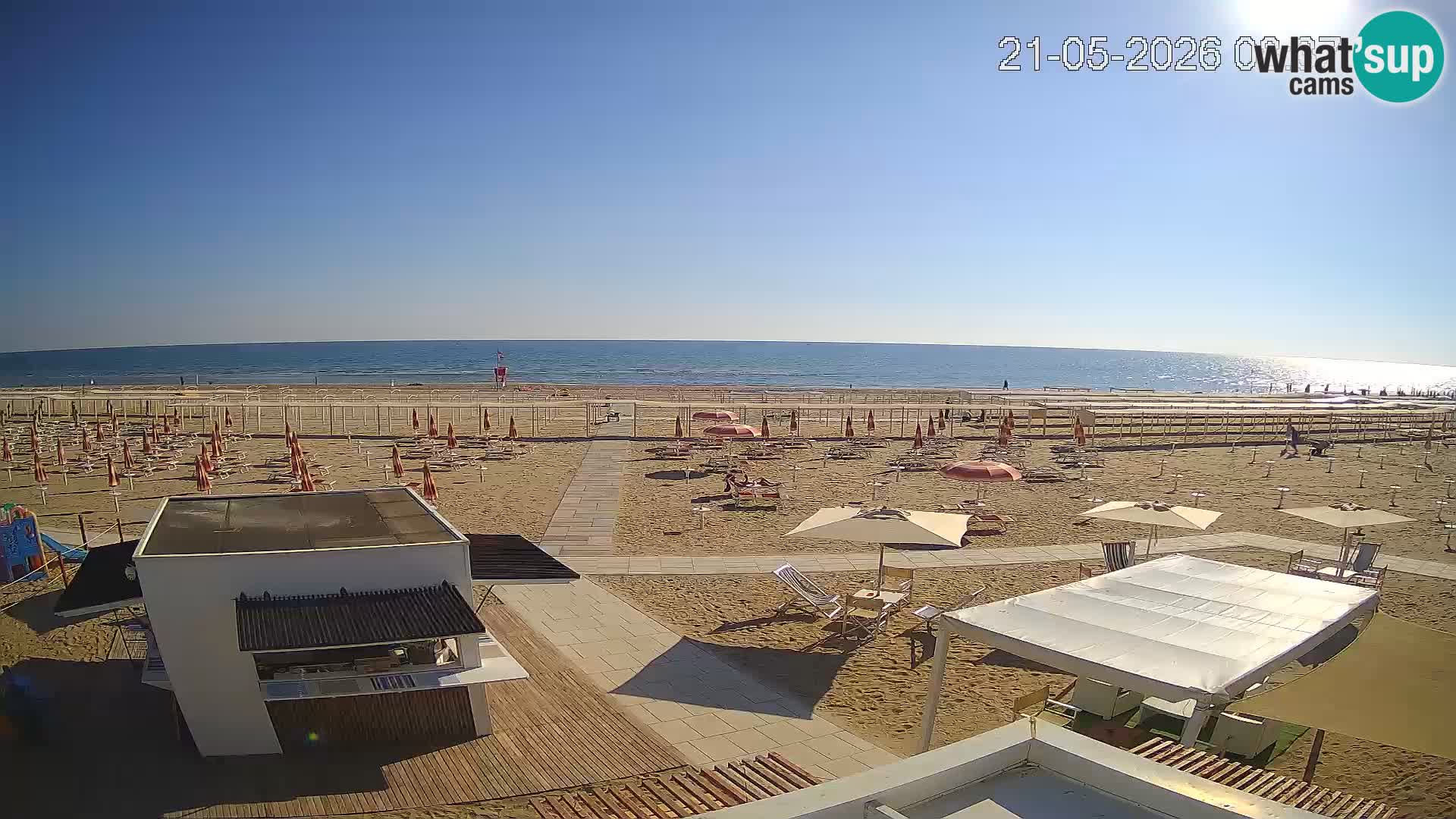 Live webcam Riccione Strand – Bagni Oreste spiaggia 115 – Italien