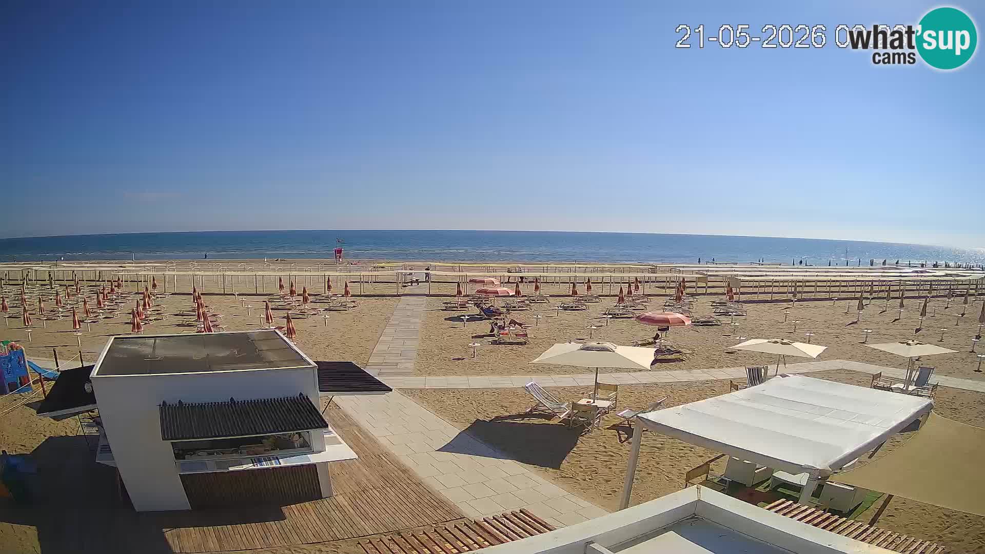 Live webcam Riccione Strand – Bagni Oreste spiaggia 115 – Italien